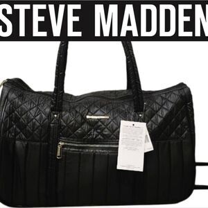 Steve Madden Evelyn Collection Quilted Rolling Travel Duffel Bag